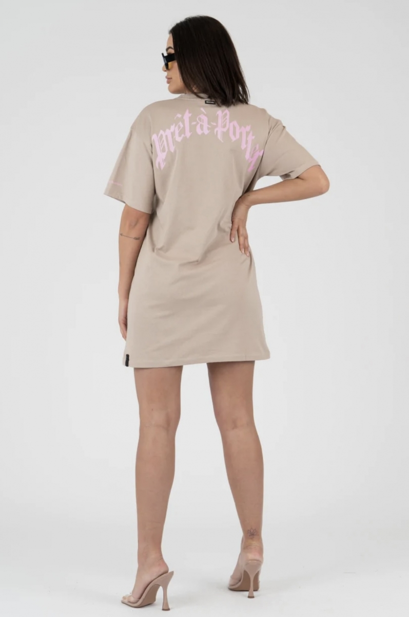 Quotrell miami t-shirt dress brown/pink