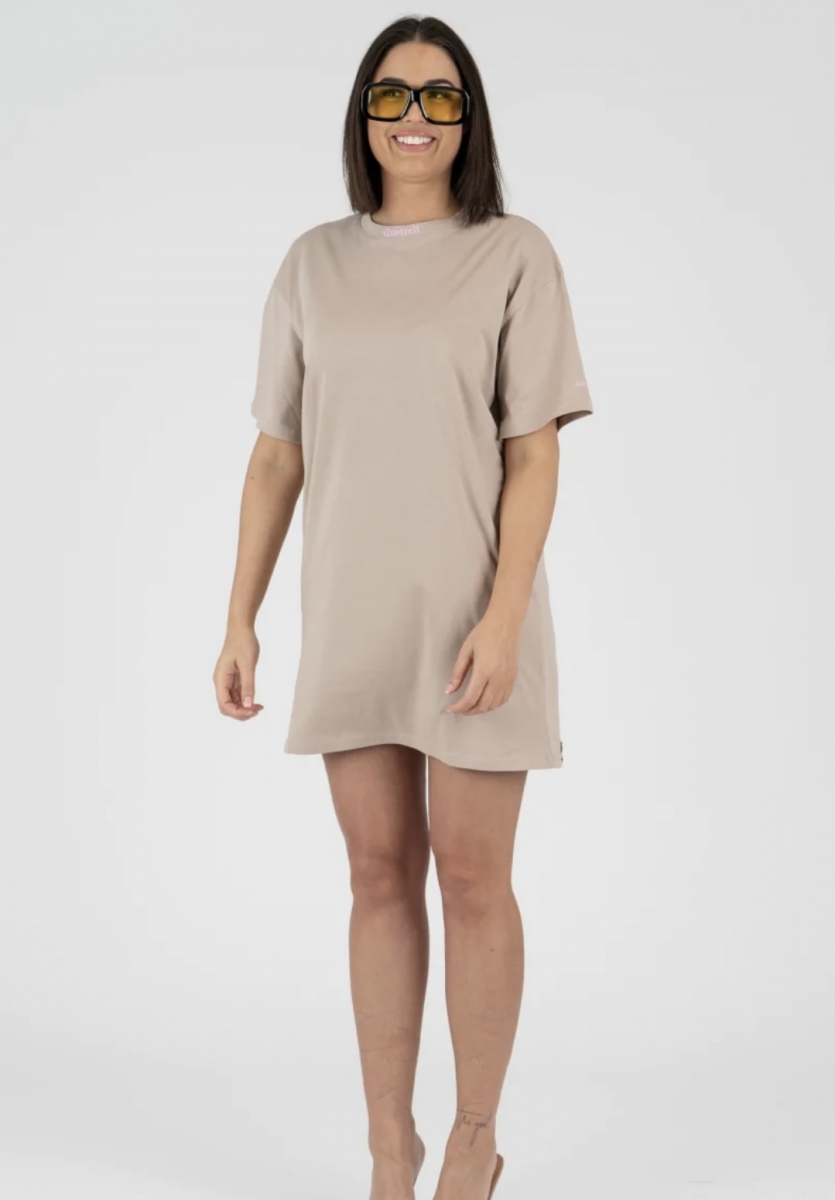 Quotrell miami t-shirt dress brown/pink