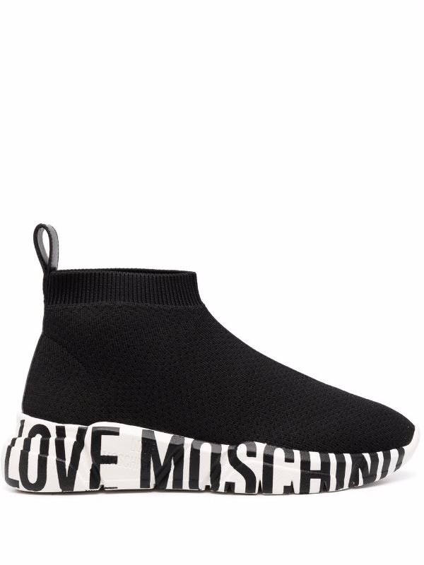 Love Moschino logo-print sock sneakers