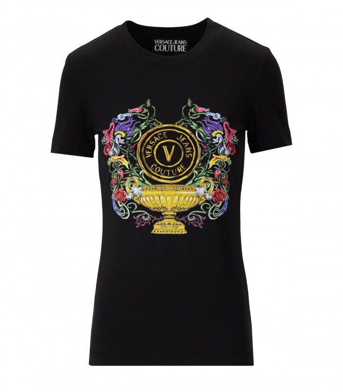 Versace Jeans Couture T-Shirt V-Emblem Garden Nera
