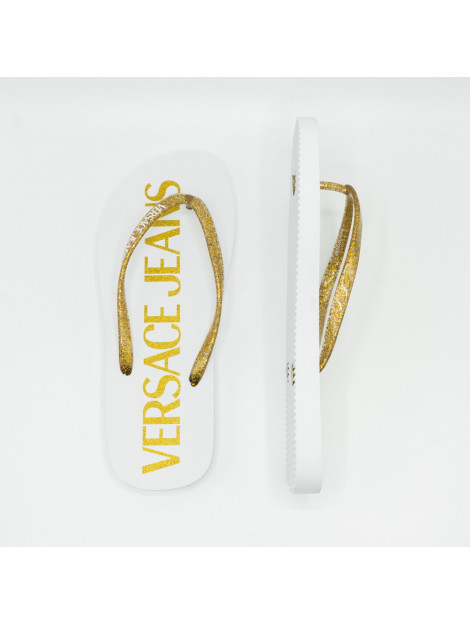 versace jeans couture teenslippers white/gold