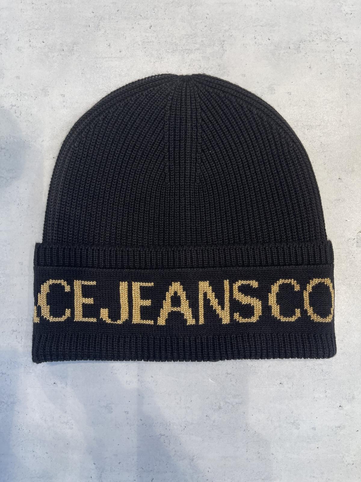 VERSACE JEANS COUTURE BASIC BEANIE BIG BLACK GOLD