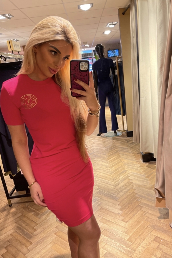 VERSACE JEANS COUTURE T-SHIRT DRESS PINK