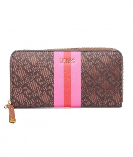liu jo wallet brown with pink