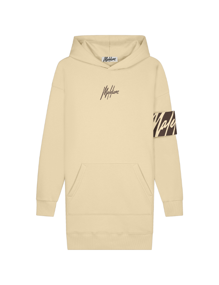 MALELIONS CAPTAIN HOODIE DRESS TAUPE BROWN