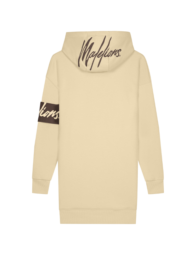 MALELIONS CAPTAIN HOODIE DRESS TAUPE BROWN