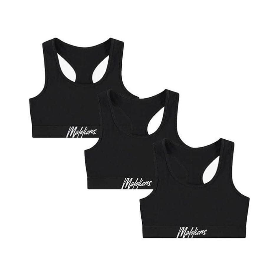 Malelions women bralette 3-pack black white