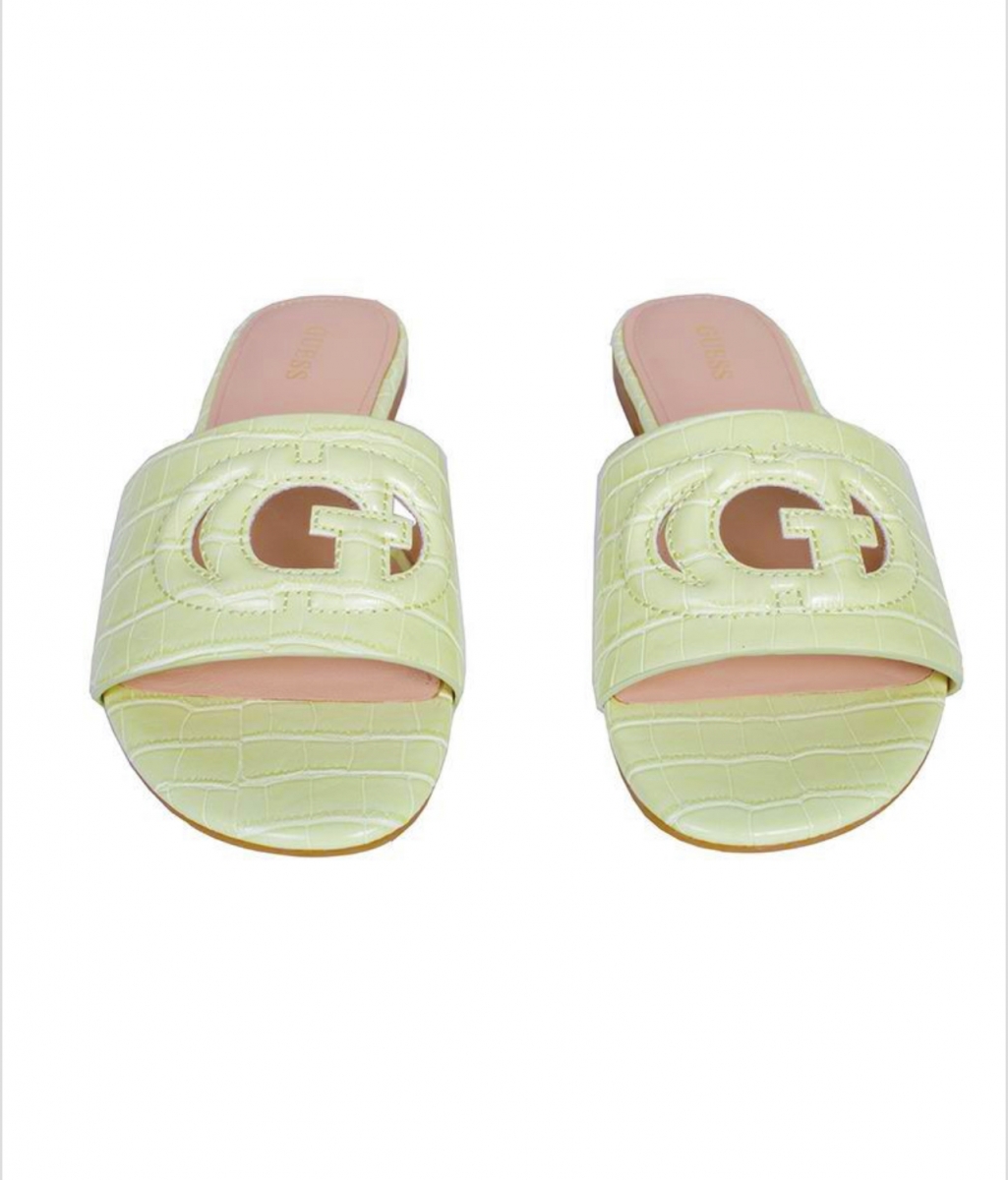 GUESS SLIPPERS LIME GROEN