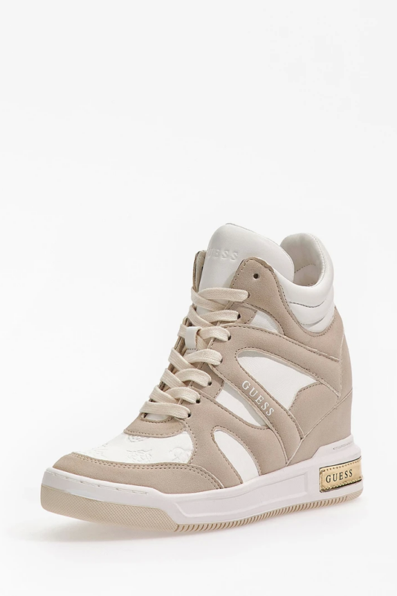 GUESS LISA SNEAKERS PLATEAUZOOL WIT