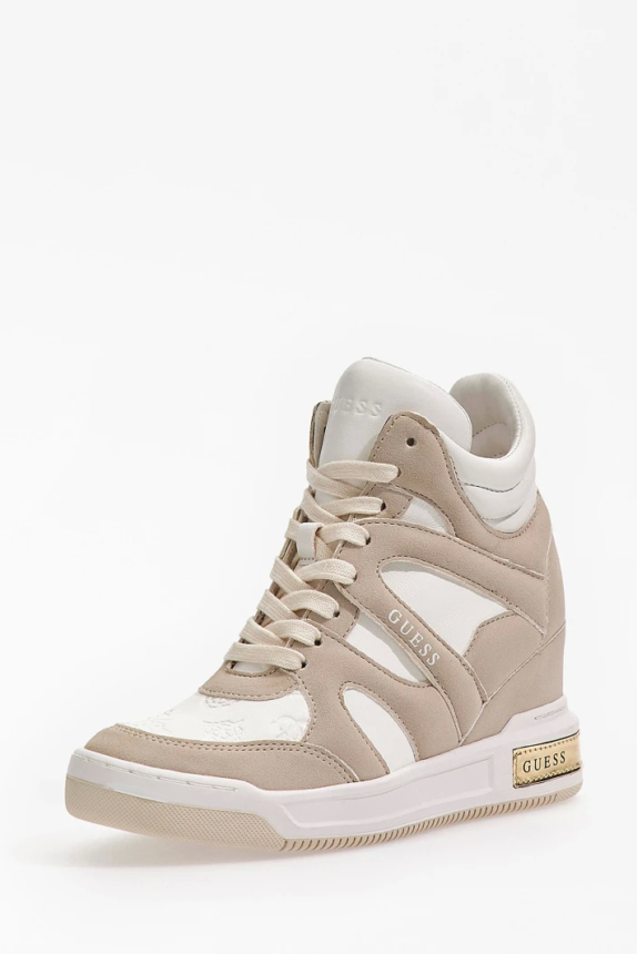 GUESS LISA SNEAKERS PLATEAUZOOL WIT