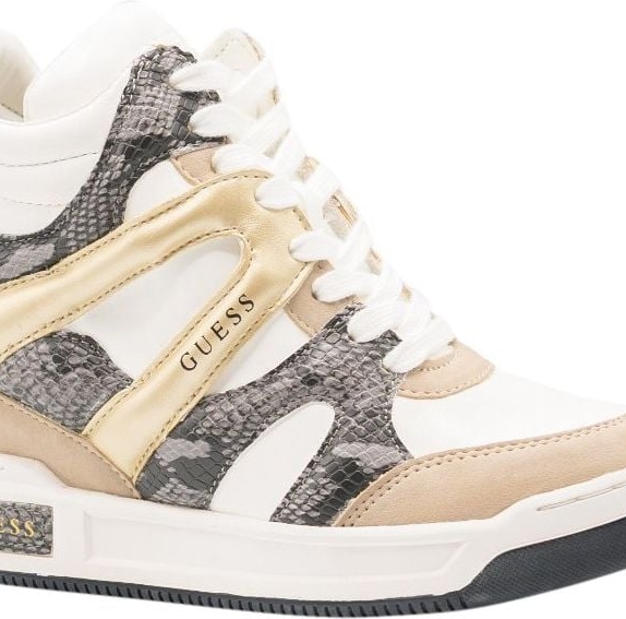 GUESS LISA SNEAKERS PLATEAUZOOL WIT PRINT