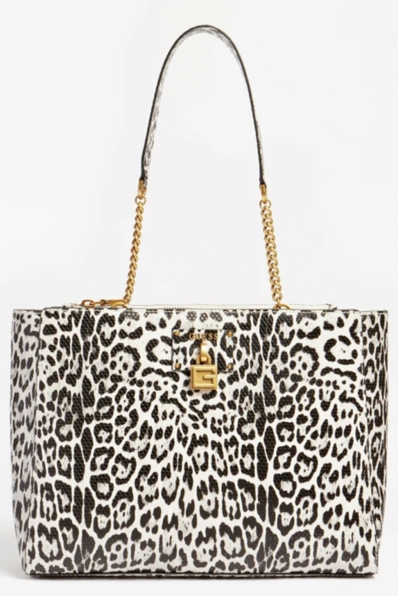 GUESS CENTRE STAGE BLACK WHITE LEOPARD