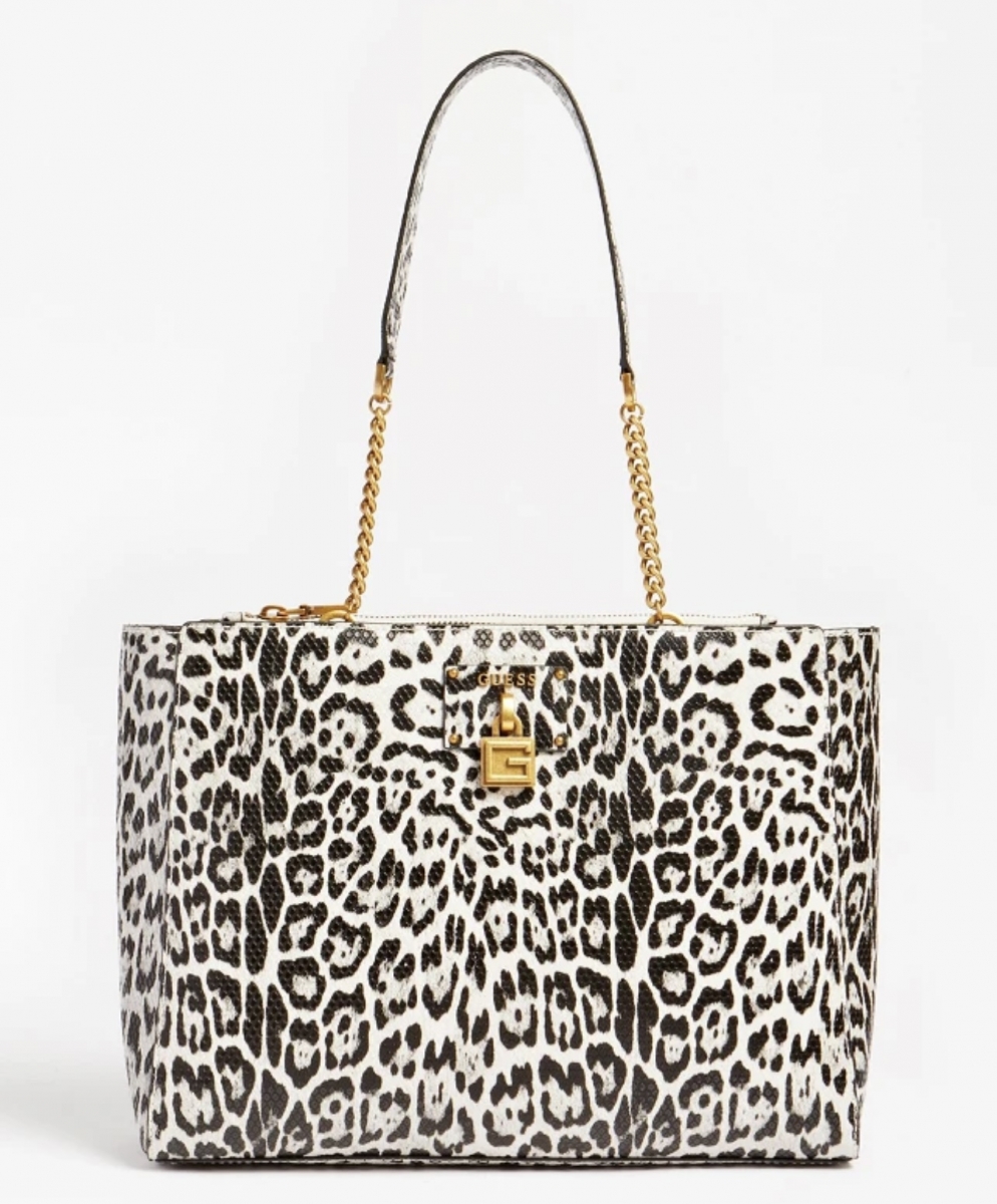 GUESS CENTRE STAGE BLACK WHITE LEOPARD