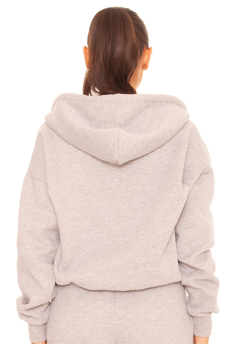 la sisters essentials zipper hoodie 2.0 grey