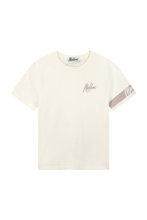 malelions women captain t-shirt off white-taupe