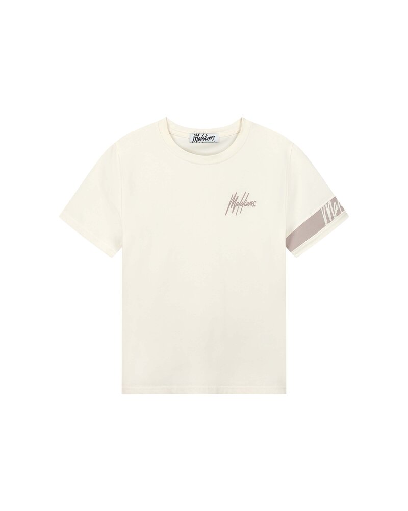 malelions women captain t-shirt off white-taupe