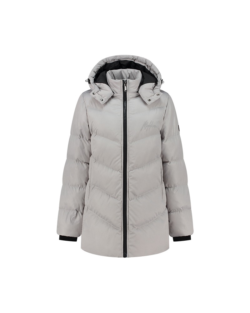MALELIONS WOMEN SIGNATURE MID-LENGHT PUFFER JACKET GREY