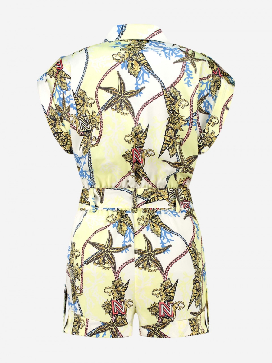 NIKKIE SIA PLAYSUIT LIME YELLOW / CORAL