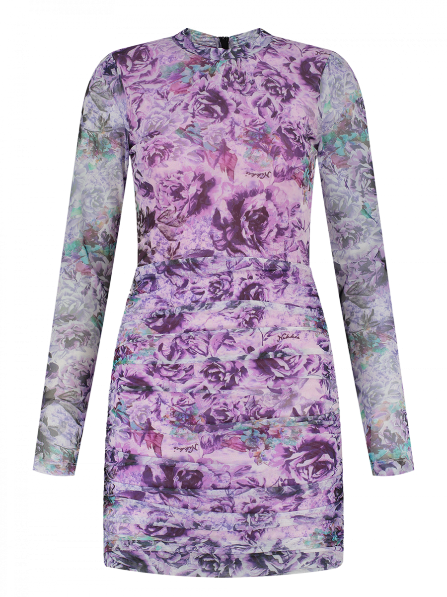 nikkie flower mesh dress lilac