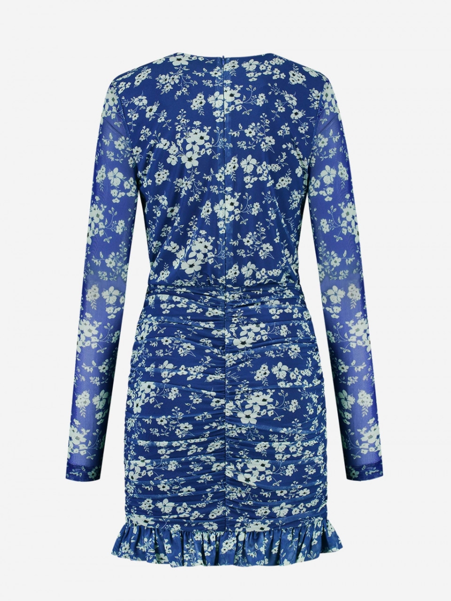 NIKKIE FLOWER DRESS BLUE