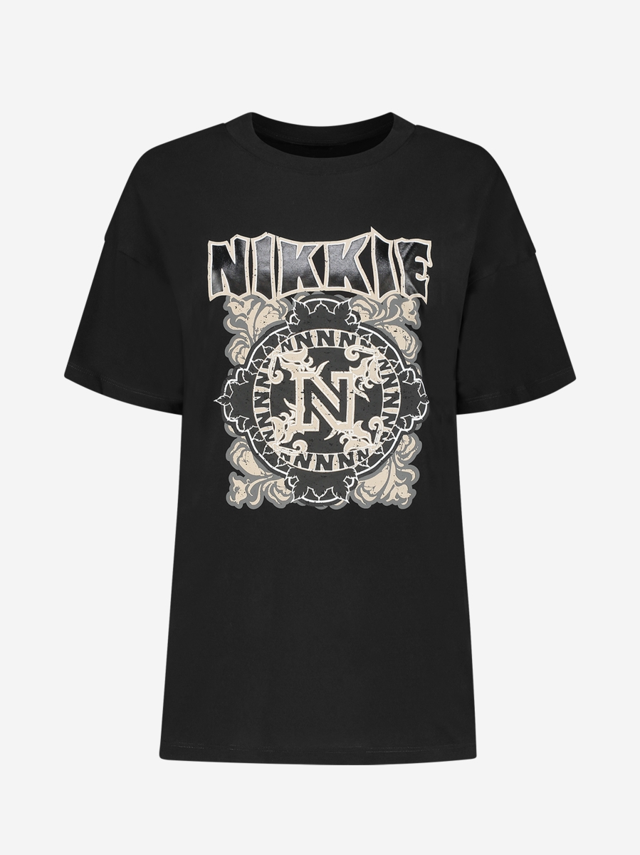 NIKKIE ORNAMENT T-SHIRT – BLACK