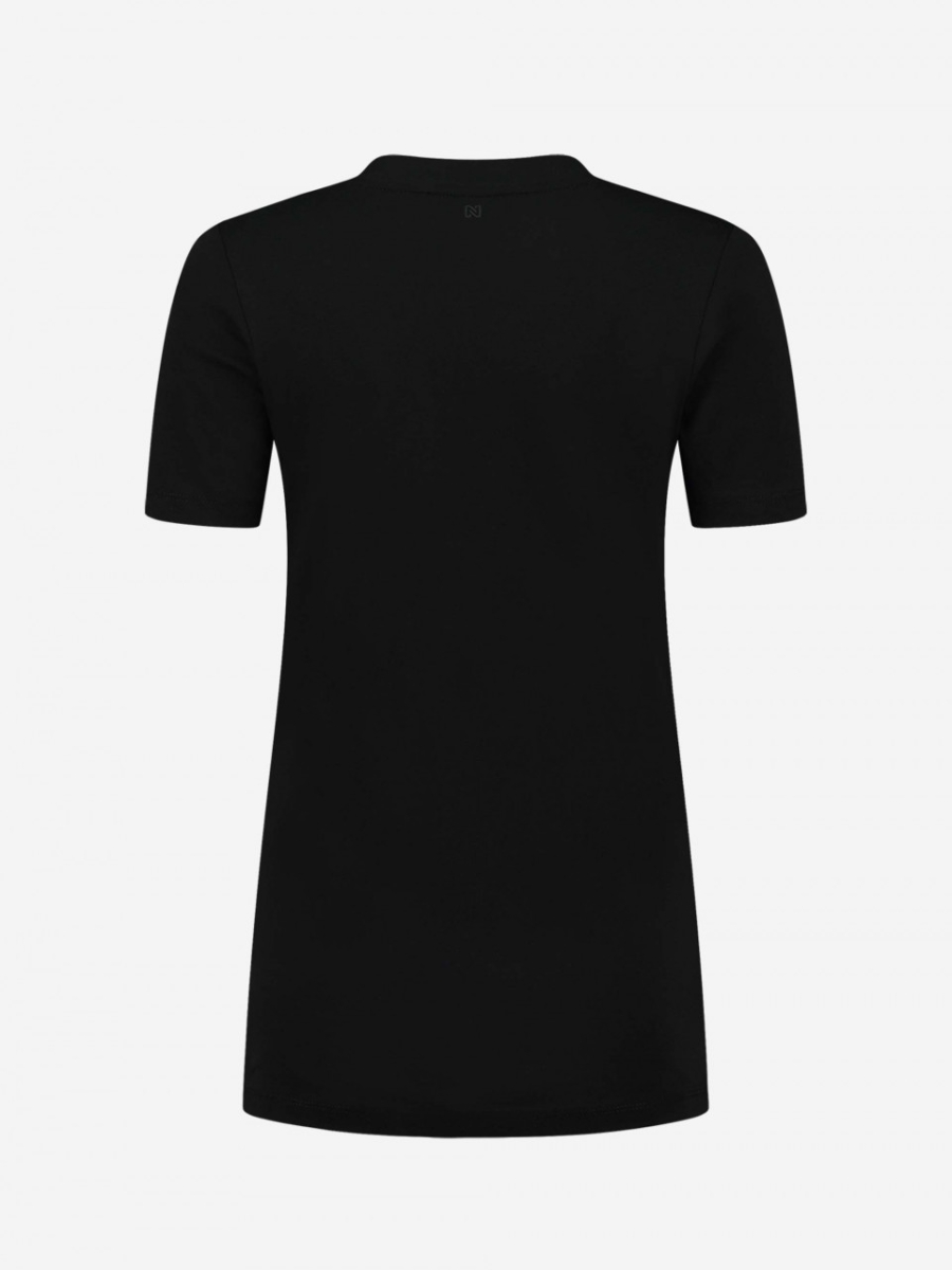 Nikkie Button T-shirt Black