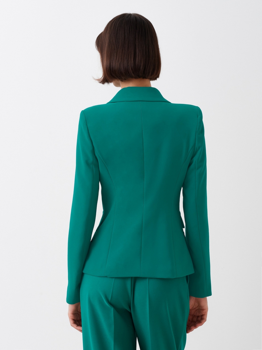 RINASCIMENTO BLAZER GROENGREEN DOUBLE-BREASTED JACKET IN TECHNICAL FABRIC
