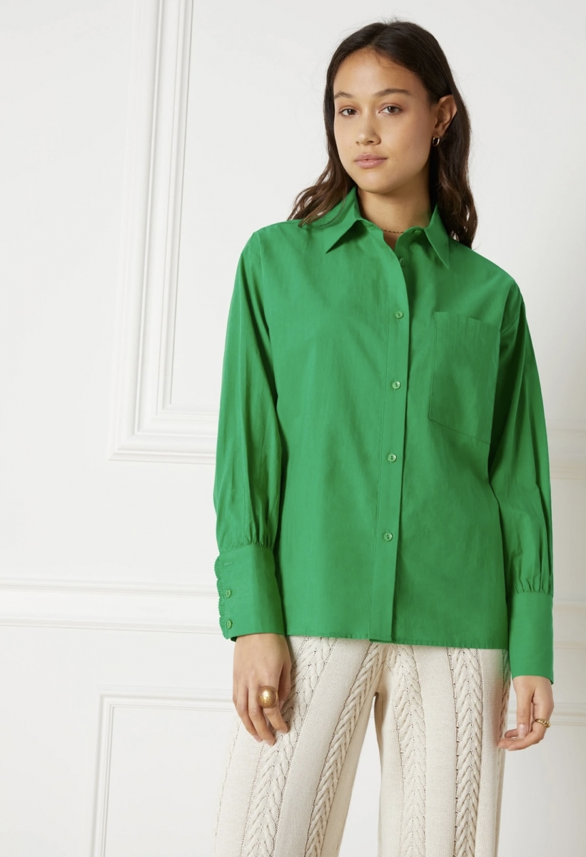 REFINED DEPARTMENT BLOUSE GREEN