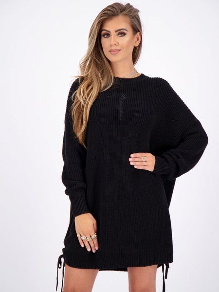REINDERS SWEATER OVERSIZED WITH CORD TRUE BLACK