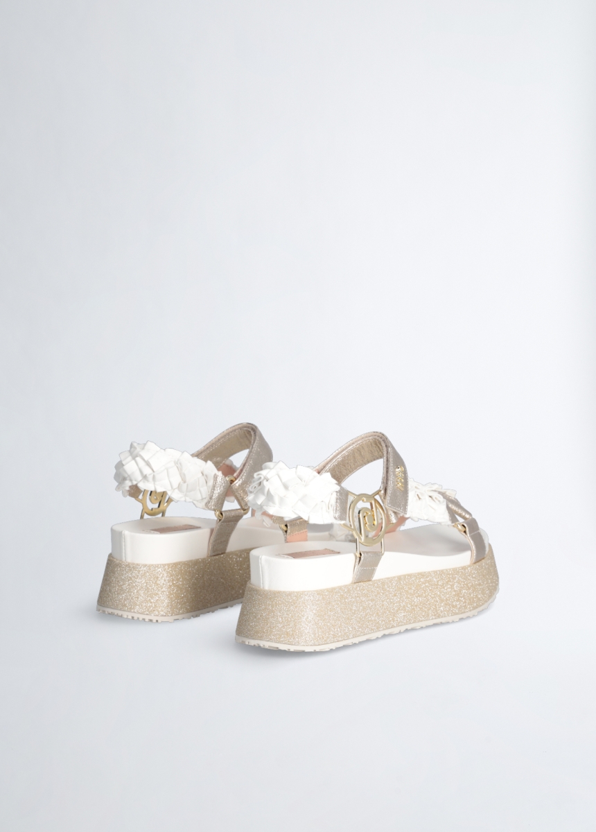 liu jo sandals gold/white