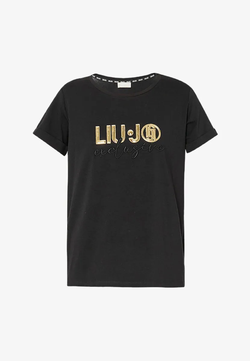 LIU JO ECO-FRIENDLY WITH LOGO – T-shirt print black