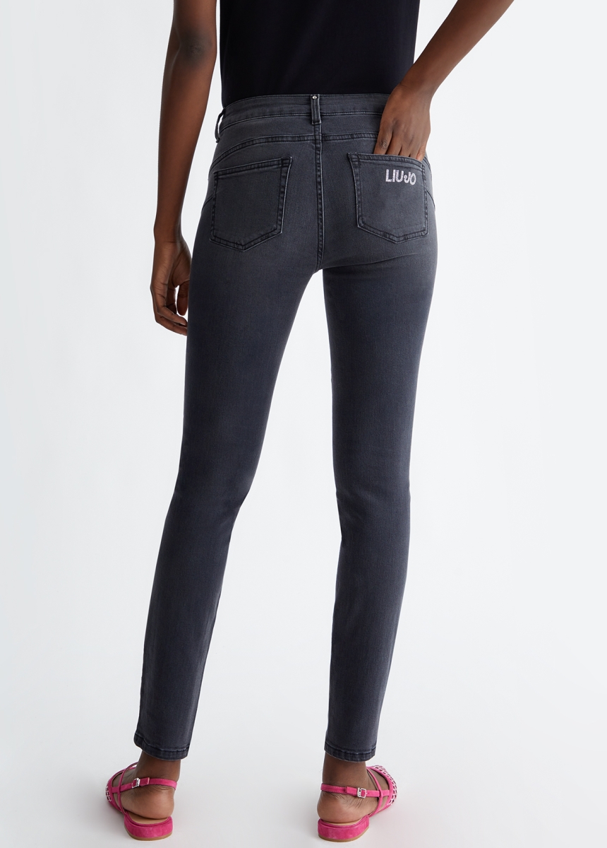 LIU-JO High-rise Bottom Up skinny jeans Black denim