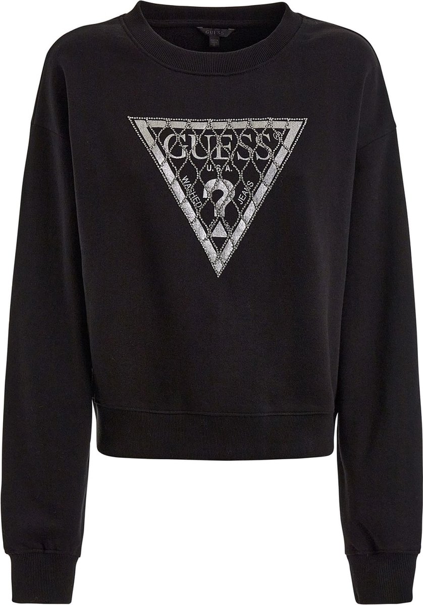 GUESS CRYSTAL MESH SWEATER BLACK
