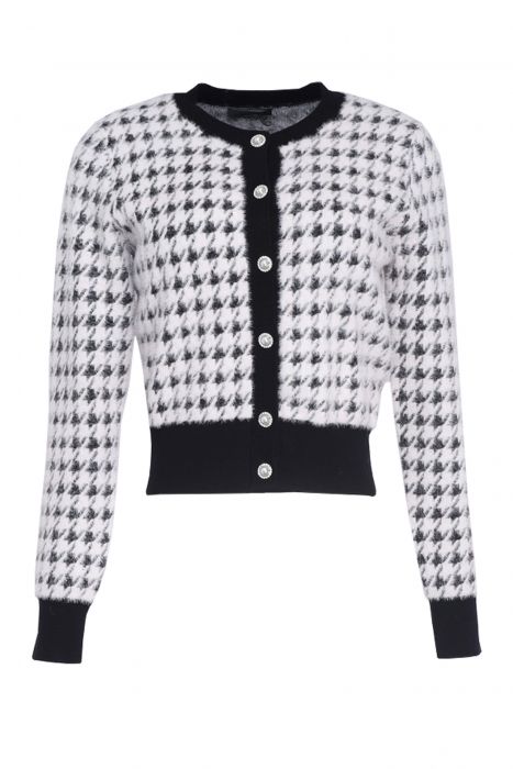 Guess violet ls cardi sweater black/white